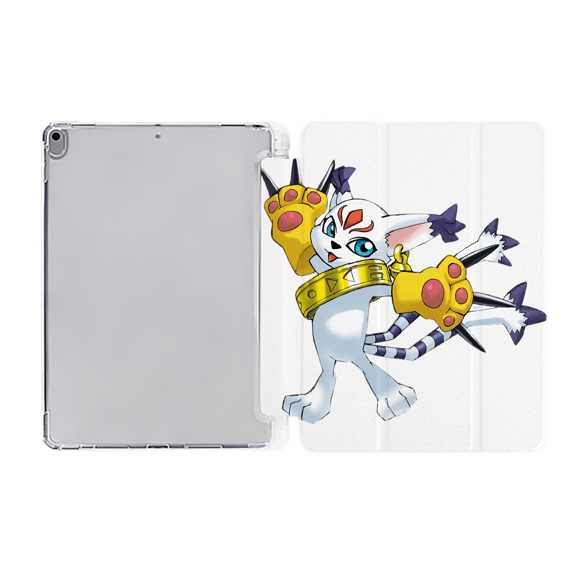 （画像用） Digimon デジタルモンスター/デジモン IPad ケース ペン収納付き 三つ折りスタンド PUレザー×シリコン 対応機種9.5/10.5/10.9インチ